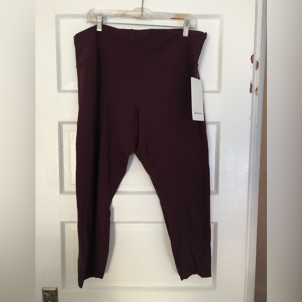 NWT Lululemon wunder train tight HR 25” sz 20 - burgundy/maroon leggings